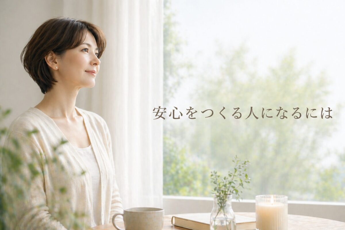 窓辺で穏やかに外を見つめる女性の静かな時間