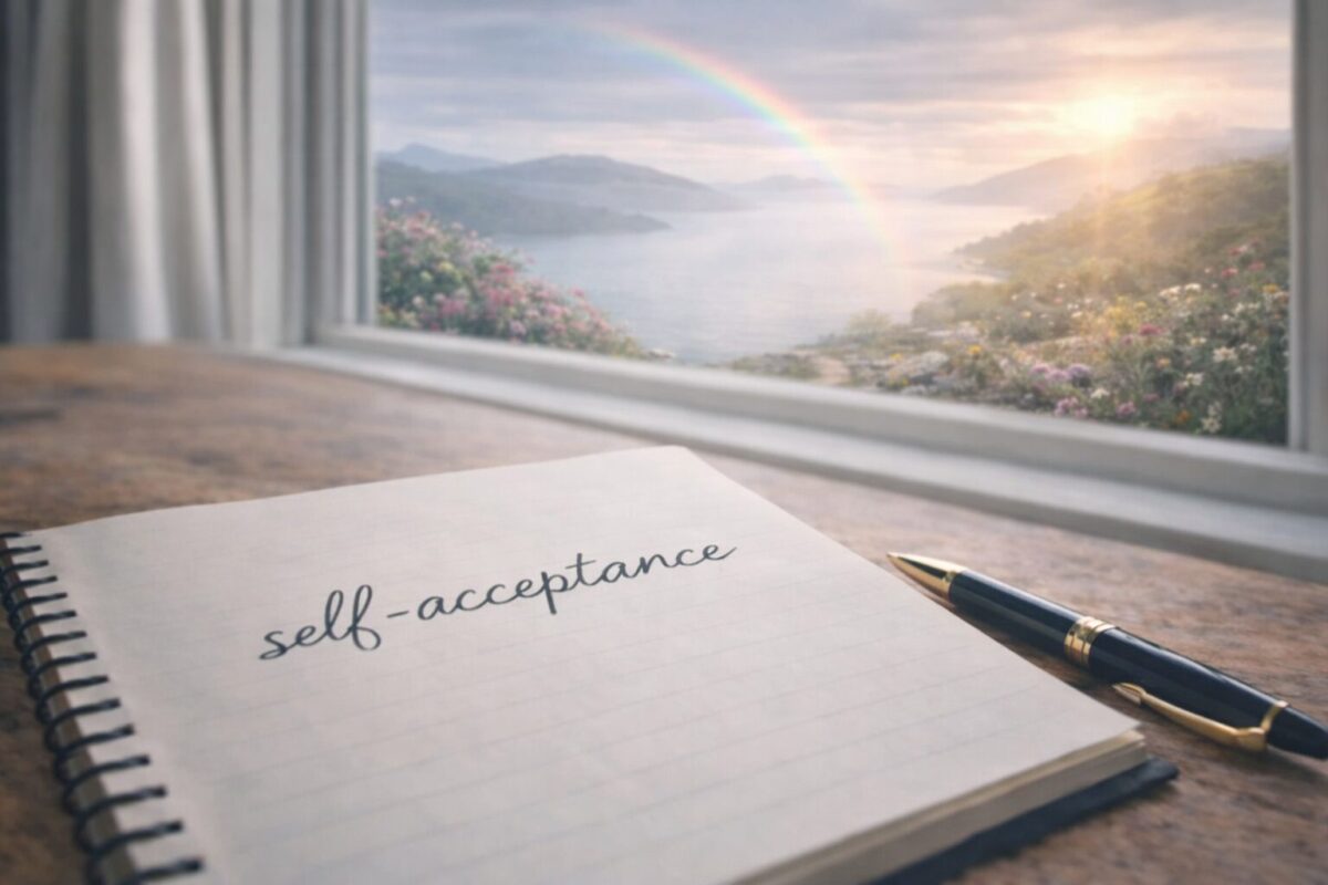 self-acceptance（自己受容）を象徴する静かな自然の風景