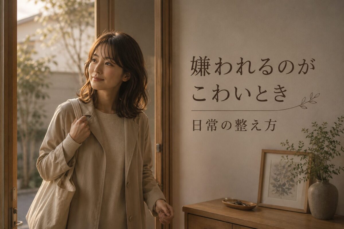 嫌われることへの不安を抱えながら、日常の行動を少し変えて気持ちを整えようとする女性